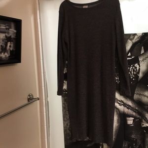 π grey ribbed thin sweater dress size large new